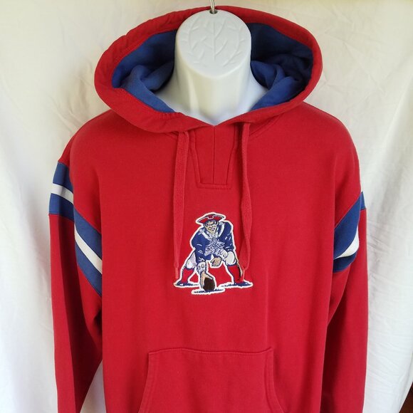 NFL Team Apparel Retro Patriots Logo Red and Blue Hoodie Jacket - Picture 1 of 14